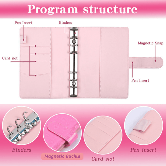A6 Budget Binder - Heart Pattern (4 colors)