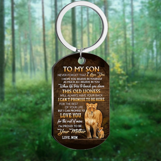 Llavero con collar de acero inoxidable con forma de animal para mi hijo