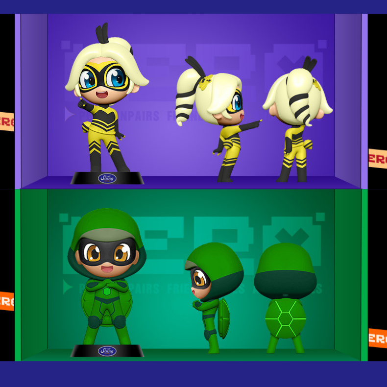 Miraculous Ladybug & Cat Noir Chibi Figure Blind Box Queen Bee Reno Rouge Carapace Marinette Official Licensed toy model action figures superhero figure