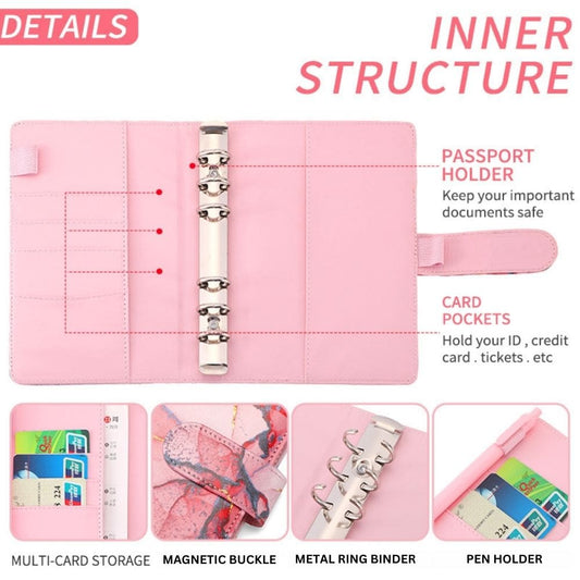 A6 Budget Binder - Colorful Marble Pattern (4 colors)