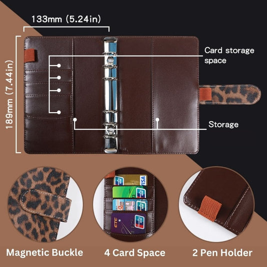 A6 Budget Binder - Leopard Print (5 colors)
