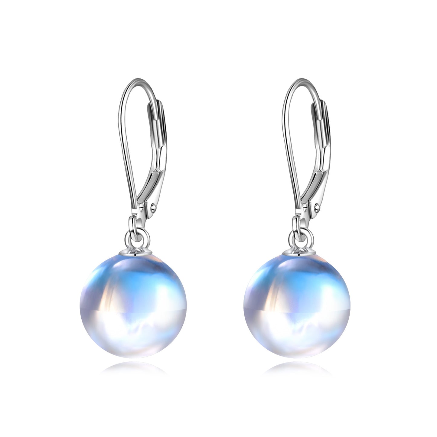 YFN S925 Sterling Silver Moonstone Drop Leverback Earrings Jewelry for Women