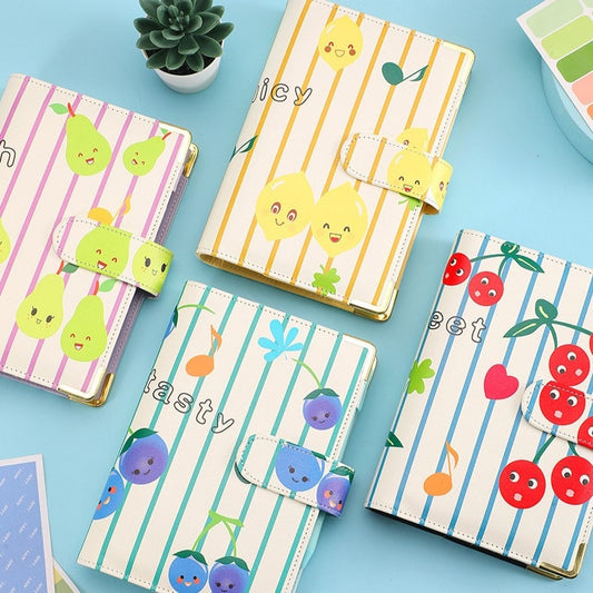 A6 Budget Binder - Fruit Pattern with Corner Protector (4 colors)