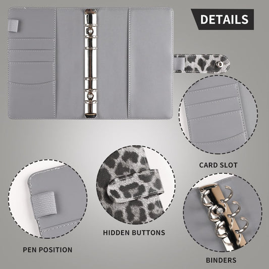 A6 Budget Binder - Leopard Print with Button (4 colors)