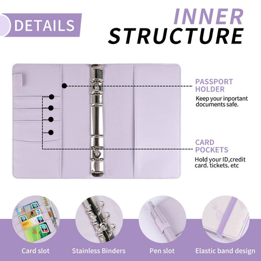 A6 Budget Binder - Gemstone with Elastic Band (3 colors)