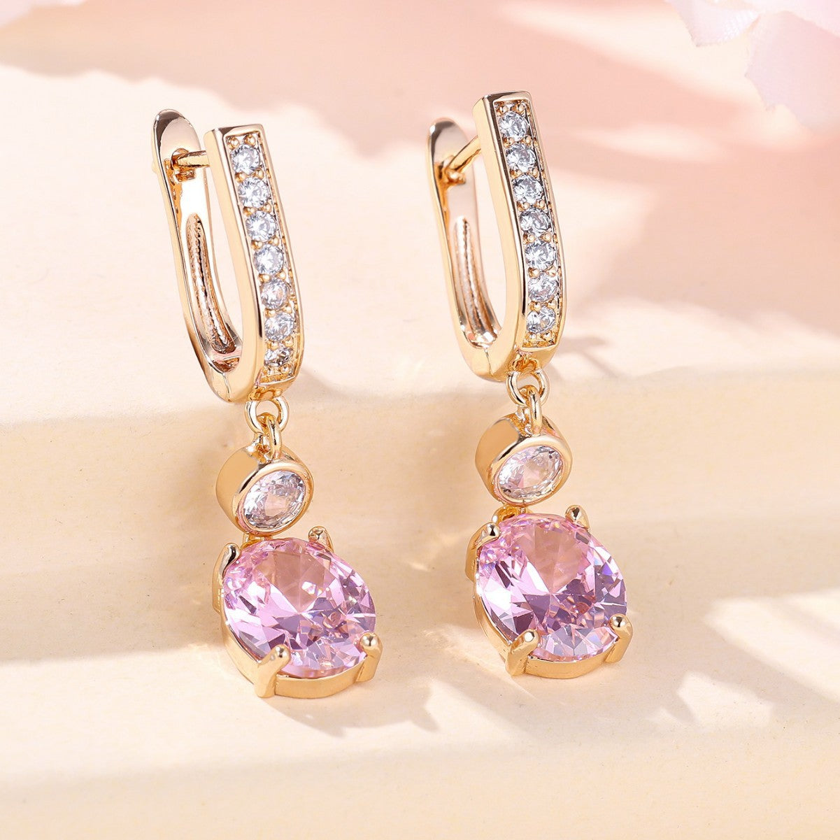 Micro Inlaid White Diamond Zircon Earrings Super Bright