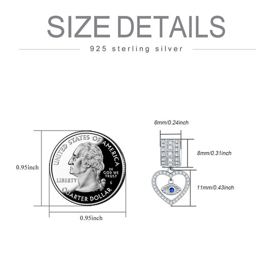 YFN Evil Eye Charms in White Gold Plated Sterling Silver without chains.