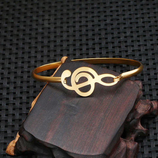 music note treble clef shape bracelets gold