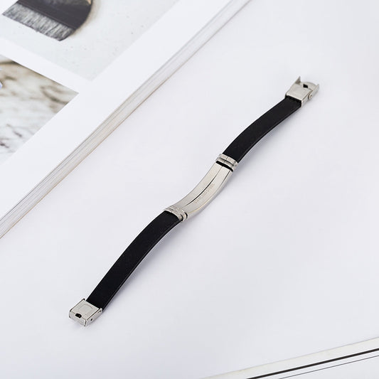 "to my son" painting stainless steel silicone bracelet