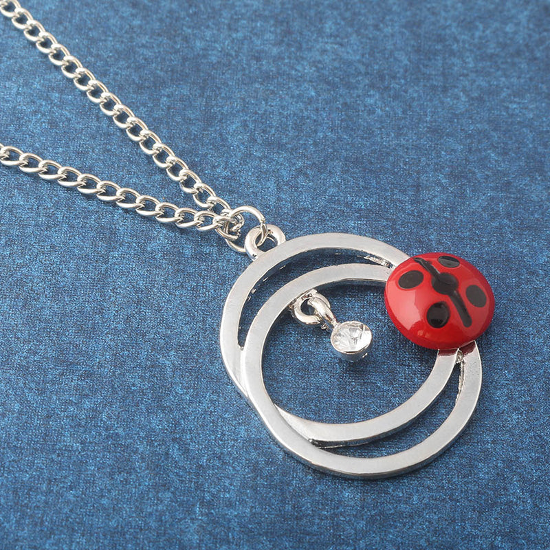 Ladybug pendant necklace with garnet - Deenie and Flip Jewelry Design