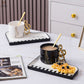 Piano Black And White Key Ceramic Coffee Set