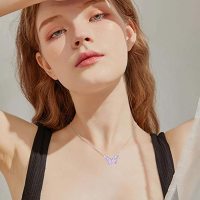 YFN S925 Sterling Silver Opal Butterfly Necklace