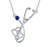 YFN S925 Sterling Silver Stethoscope Nurse Necklace