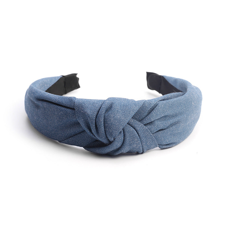 Denim art knotted headband