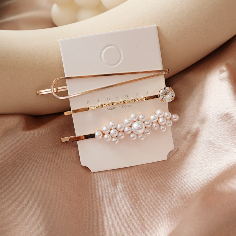 Pearl flower hair clip rhinestone