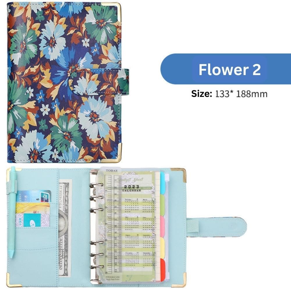 A6 Budget Binder - Flower Pattern (4 colors)