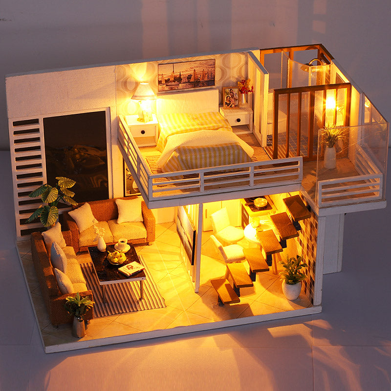 Children's handmade building house model