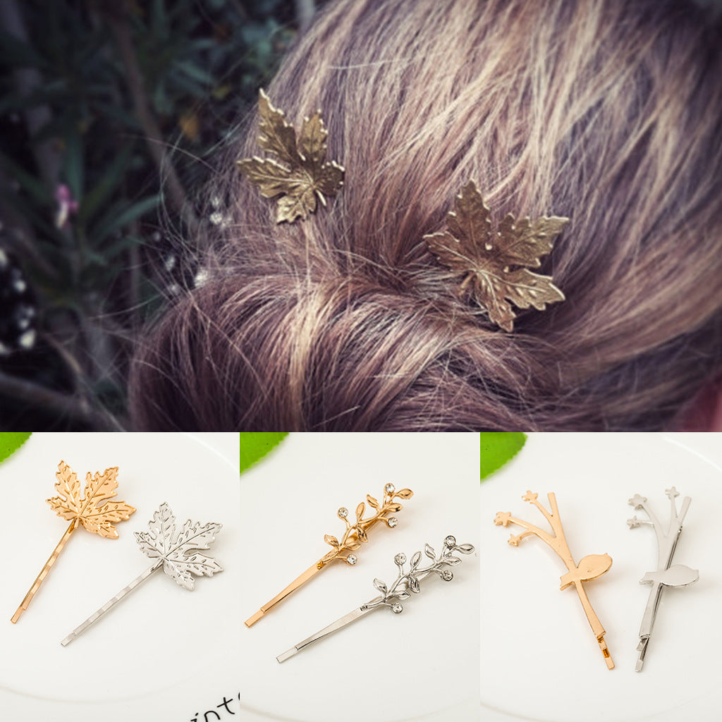 1 Pcs Fashion Metal Leaf Shape Hair Clip Barrettes
