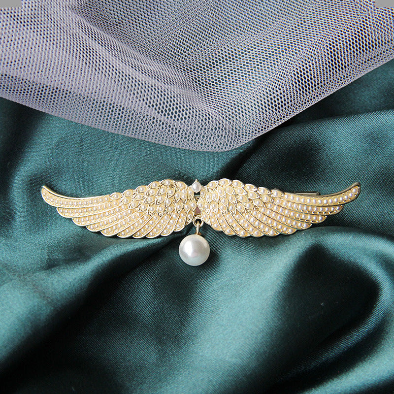 Full Diamond Delicate Hairpin Angel Wings Alloy Top Clip  Duckbill Clip Korean