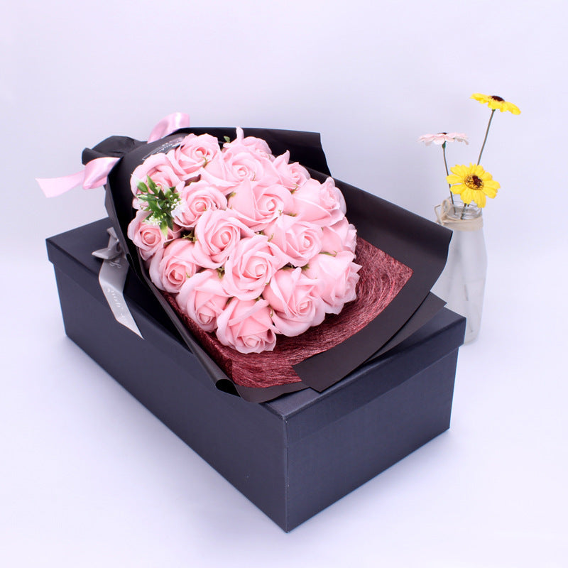 18-Pc Multicolor Soap Rose Flower Bouquet