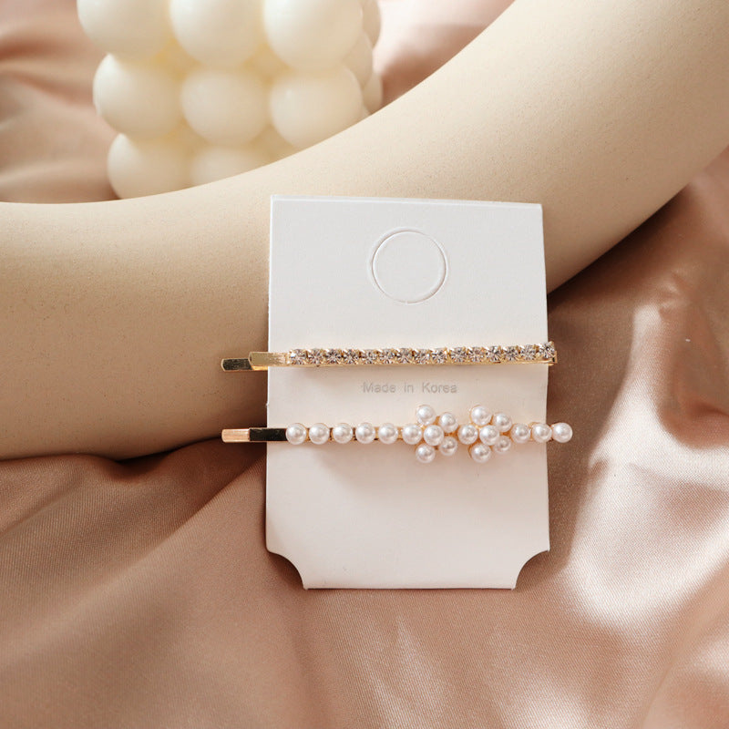 Pearl flower hair clip rhinestone