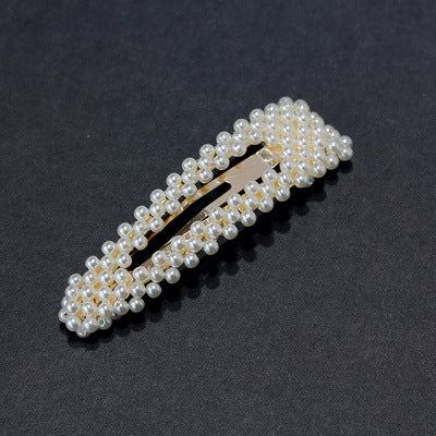 Flower Pearl Rhinestone Hair Clip female one character clip