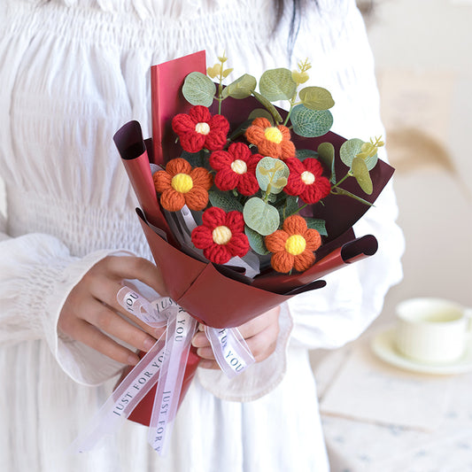 Hand-woven Knitted 7-Piece Bouquet FINISHED PRODUCT