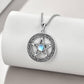 YFN S925 Sterling Silver Pentagram Celtic Moonstone Necklace (Gift box included)