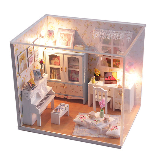 Casa de campo ensamblada hecha a mano para niños, modelo de casa para niña, Villa de juguete, cabaña de princesa