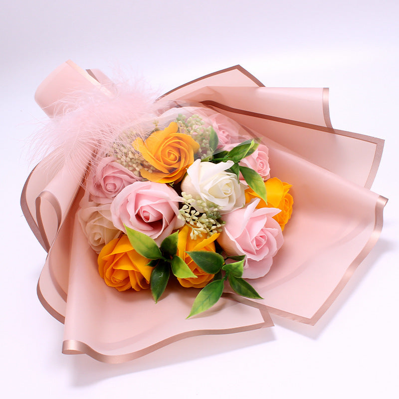 Artificial Soap Rose Bouquet Flower Gift Box