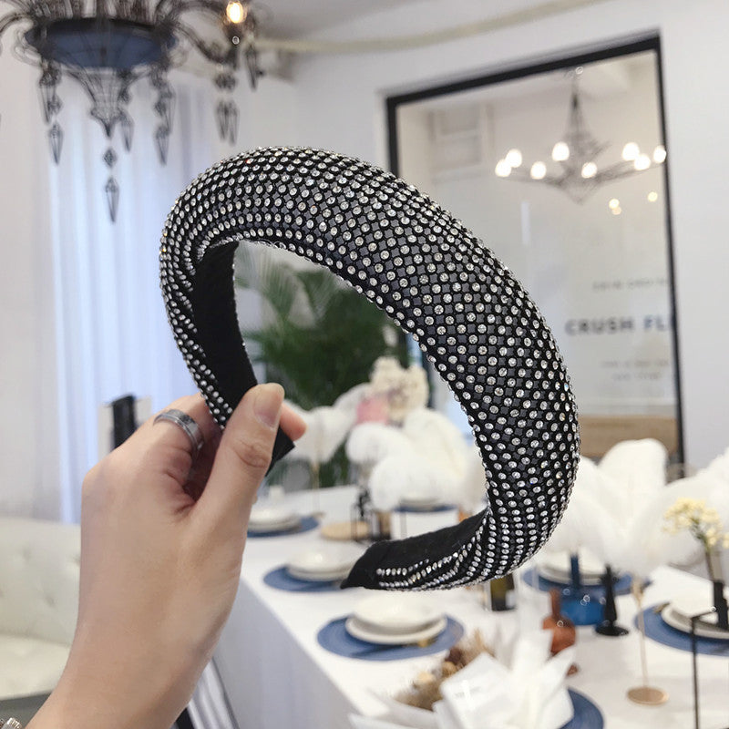Hair Accessories Headband Alloy Diamond-studded Super Flash Sponge Light Board Headband