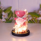 Eternal Preserved Rose Gift Box With Bear & Lights