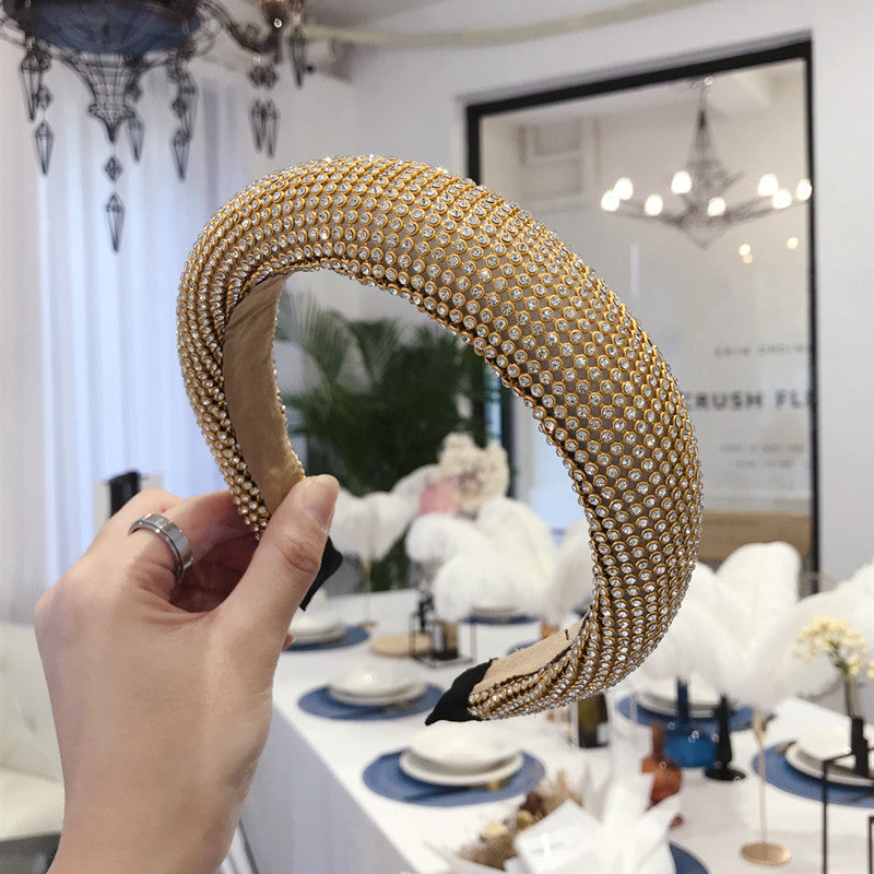 Hair Accessories Headband Alloy Diamond-studded Super Flash Sponge Light Board Headband