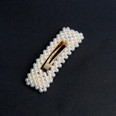 Flower Pearl Rhinestone Hair Clip female one character clip