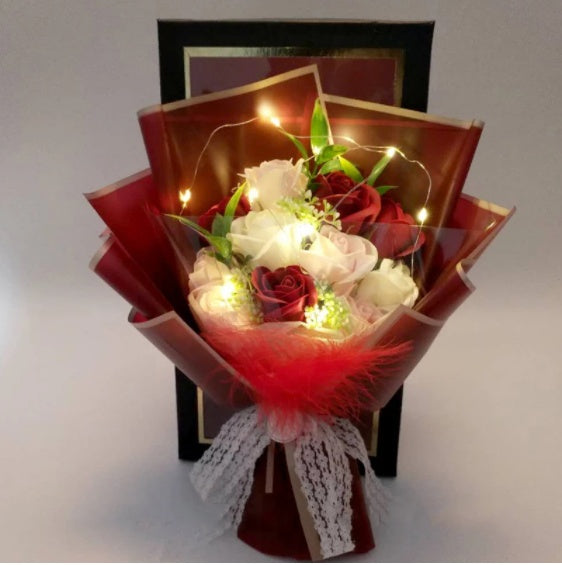 Artificial Soap Rose Bouquet Flower Gift Box