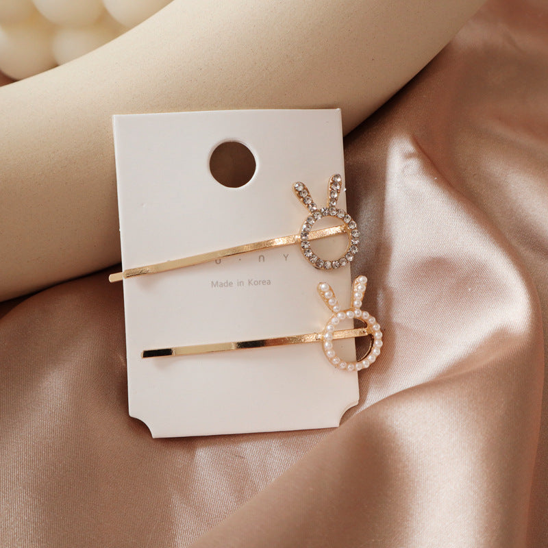 Pearl flower hair clip rhinestone