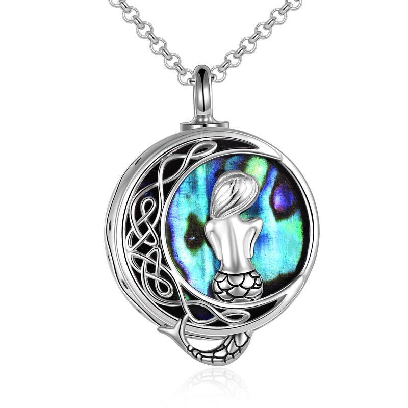 YFN S925 Mermaid Urn Necklace Cremation Jewelry for Ashes (Gift box included)