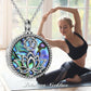 YFN S925 Yoga Lotus Urn Necklace with Abalone Shell Memorial Cremation Jewelry  (Gift Box included)