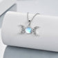YFN Moonstone Triple Moon Goddess Amulet Pentagram Pendant Necklace Sterling Silver Wiccan Jewelry (Gift box included)