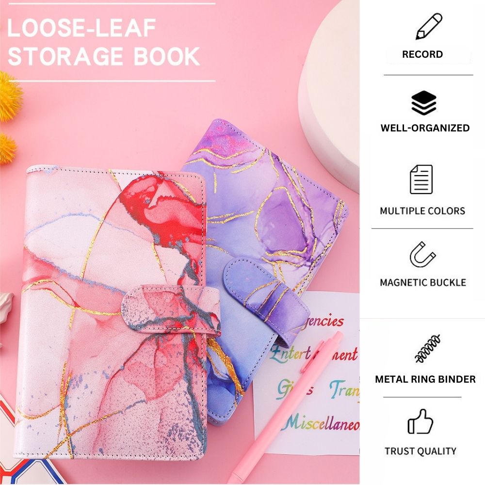 A6 Budget Binder - Colorful Marble Pattern (4 colors)