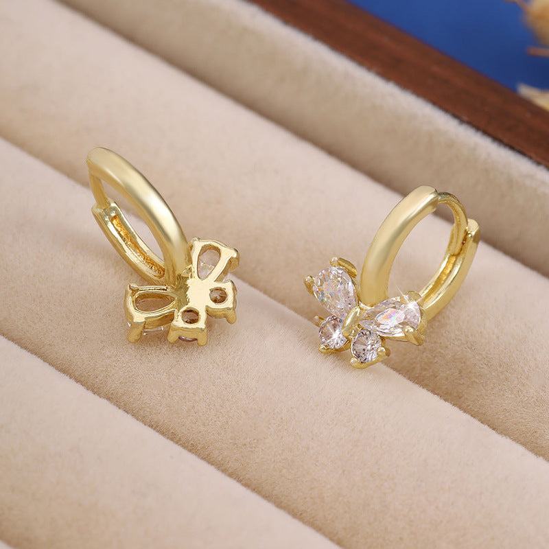 Micro Inlaid Zircon Super Butterfly Earrings For Women