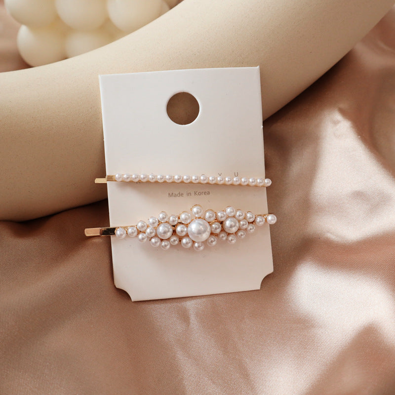 Pearl flower hair clip rhinestone