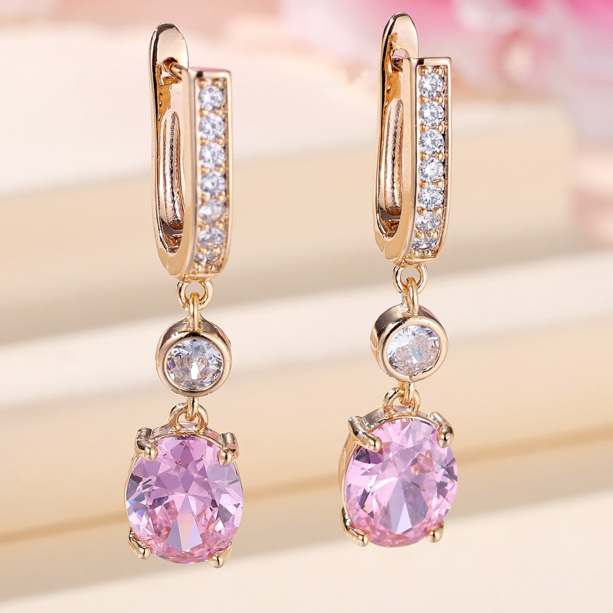 Micro Inlaid White Diamond Zircon Earrings Super Bright