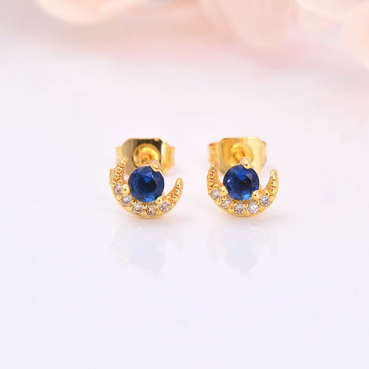 Copper Zircon-encrusted Stud Earrings Ornament