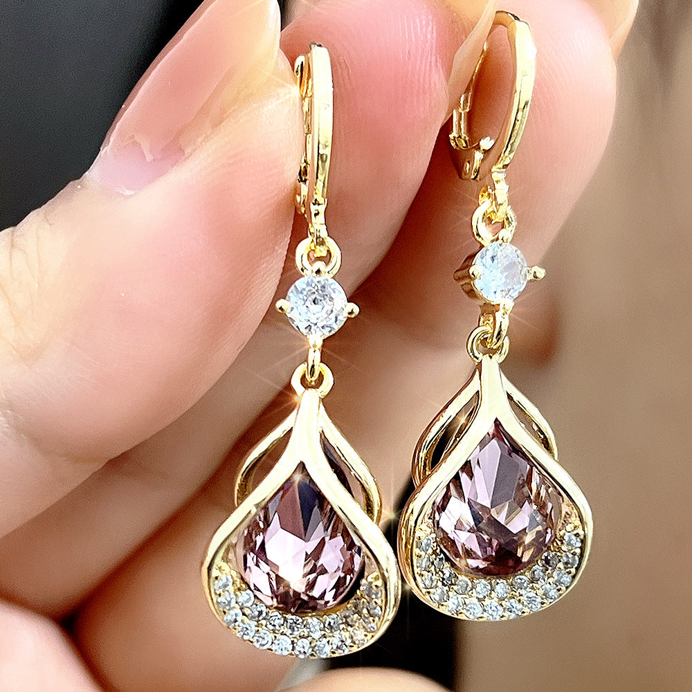 Micro Inlaid Zircon Exquisite Elegant Luxury High-end Earrings