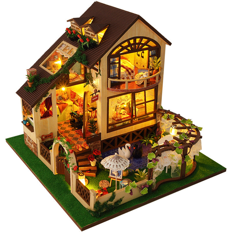 Creative Miniature Models Of Small Wooden House House Toys