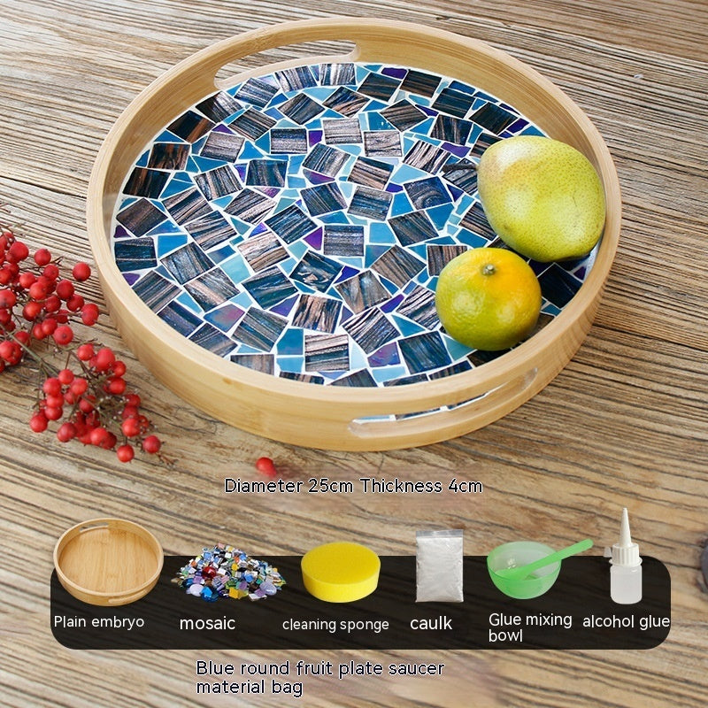 DIY Mosaic Fruit Tray Material Package Tea tray Cake Tray Food tray Fruit Tray handscraft pack material kit unique customized gift present for birthday aniversary handmade