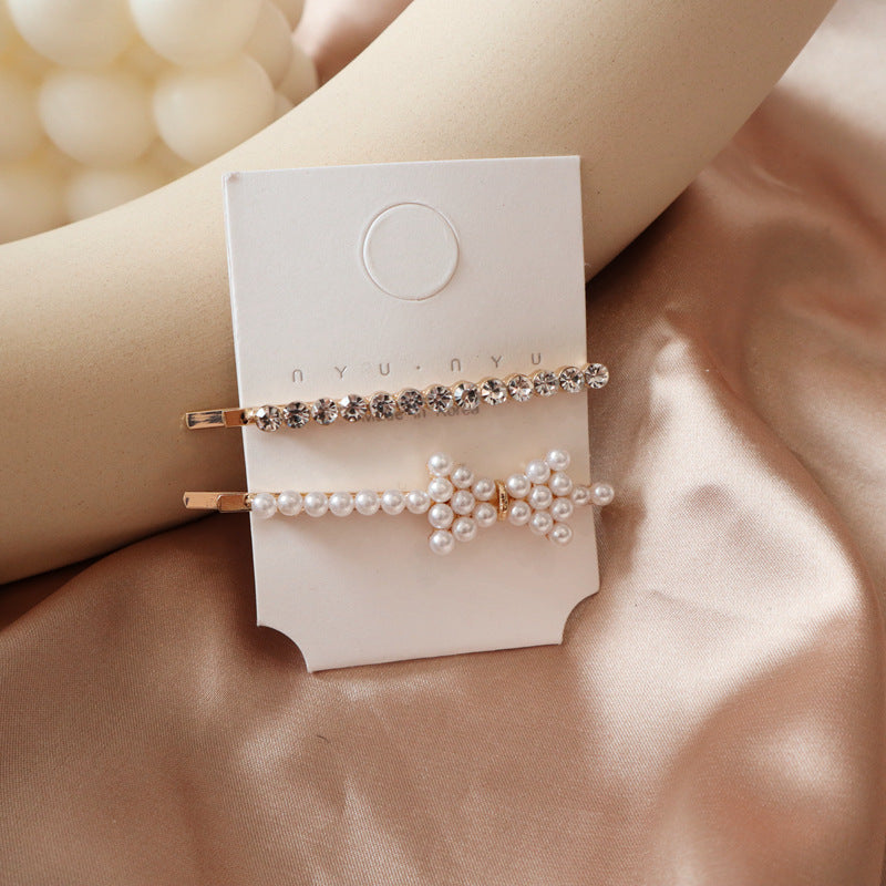 Pearl flower hair clip rhinestone