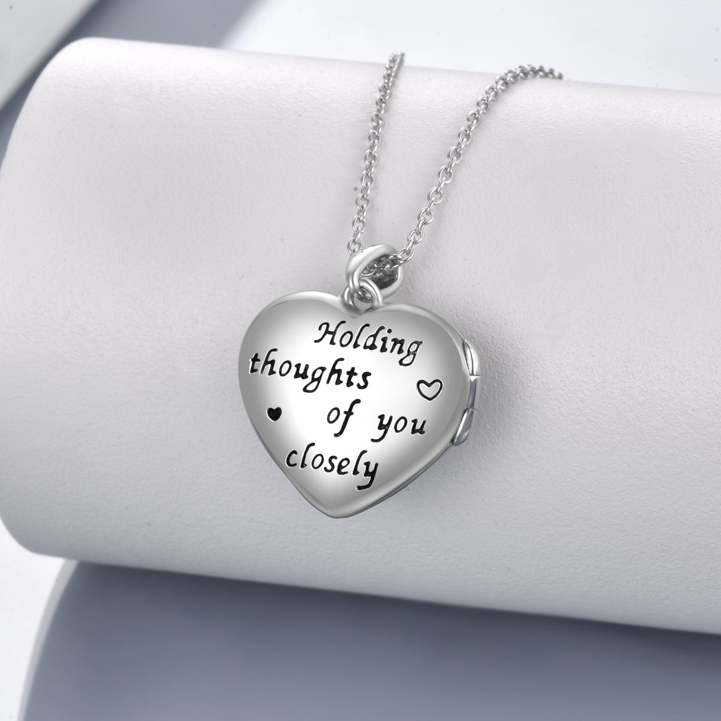 YFN Sterling Silver Forget-me-not Heart Locket That Holds Pictures Memory Locket Necklace (Gift Box included)
