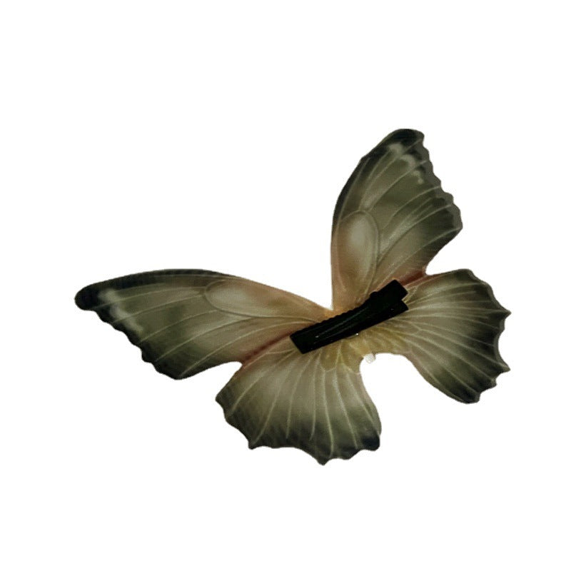 Mesh Pearl Butterfly Barrettes Updo Duckbill Clip